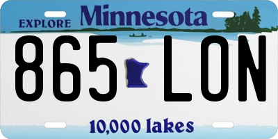 MN license plate 865LON