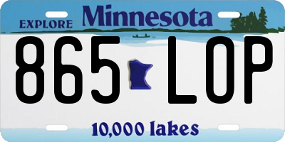 MN license plate 865LOP