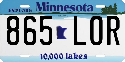 MN license plate 865LOR