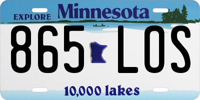 MN license plate 865LOS