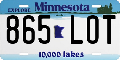 MN license plate 865LOT