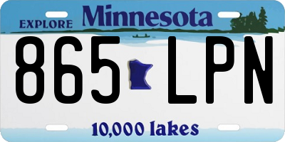 MN license plate 865LPN