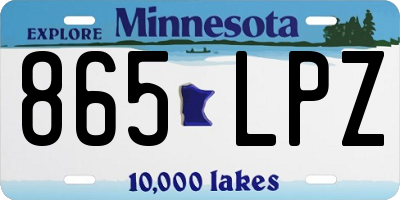 MN license plate 865LPZ