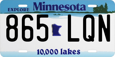 MN license plate 865LQN