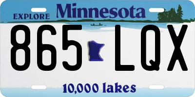 MN license plate 865LQX