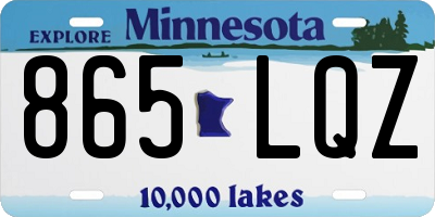 MN license plate 865LQZ