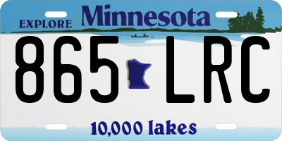 MN license plate 865LRC