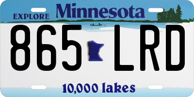 MN license plate 865LRD