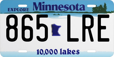 MN license plate 865LRE