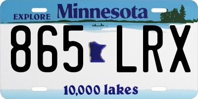 MN license plate 865LRX