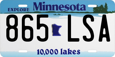 MN license plate 865LSA