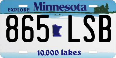 MN license plate 865LSB