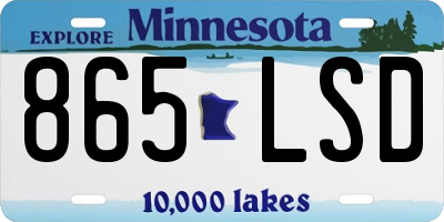 MN license plate 865LSD