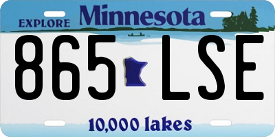 MN license plate 865LSE