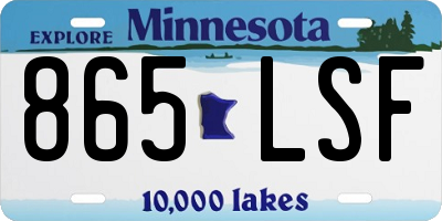 MN license plate 865LSF