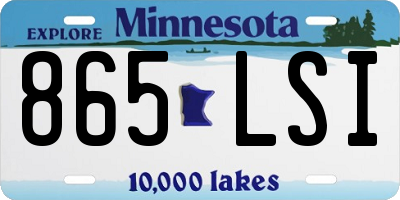 MN license plate 865LSI