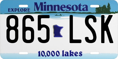 MN license plate 865LSK
