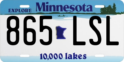 MN license plate 865LSL