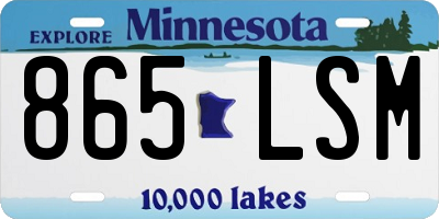 MN license plate 865LSM
