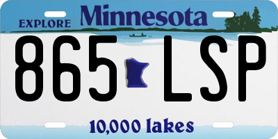 MN license plate 865LSP