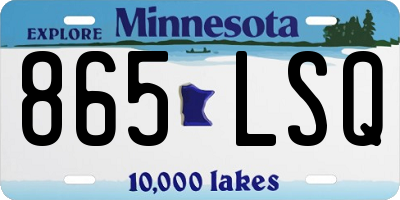 MN license plate 865LSQ