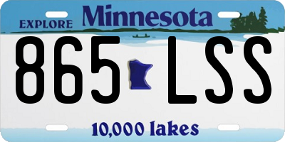 MN license plate 865LSS