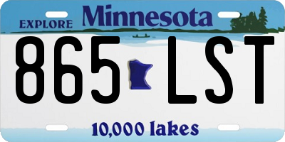 MN license plate 865LST