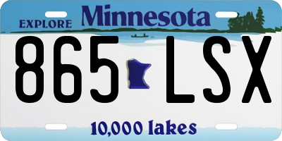 MN license plate 865LSX