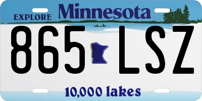 MN license plate 865LSZ