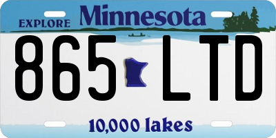 MN license plate 865LTD