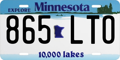 MN license plate 865LTO
