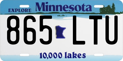 MN license plate 865LTU