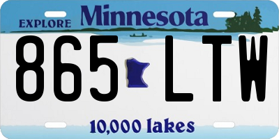 MN license plate 865LTW