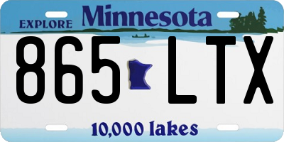 MN license plate 865LTX