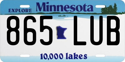 MN license plate 865LUB