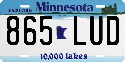 MN license plate 865LUD