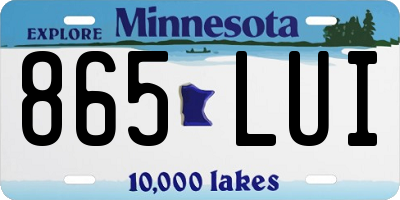 MN license plate 865LUI