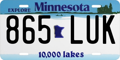 MN license plate 865LUK