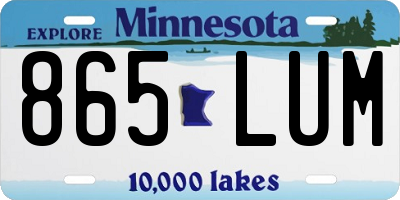 MN license plate 865LUM