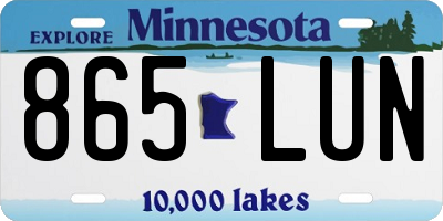 MN license plate 865LUN