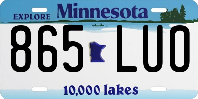 MN license plate 865LUO