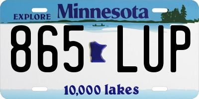 MN license plate 865LUP