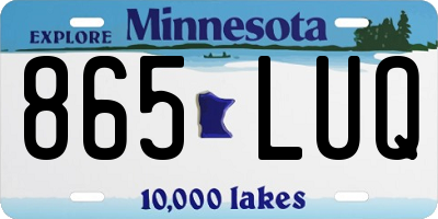 MN license plate 865LUQ