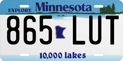 MN license plate 865LUT