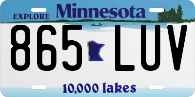 MN license plate 865LUV