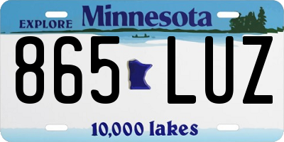 MN license plate 865LUZ