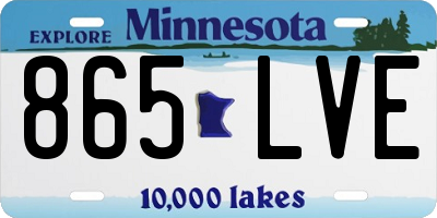 MN license plate 865LVE