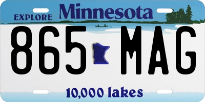 MN license plate 865MAG
