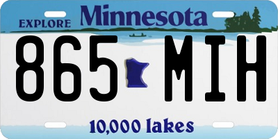 MN license plate 865MIH