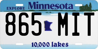 MN license plate 865MIT